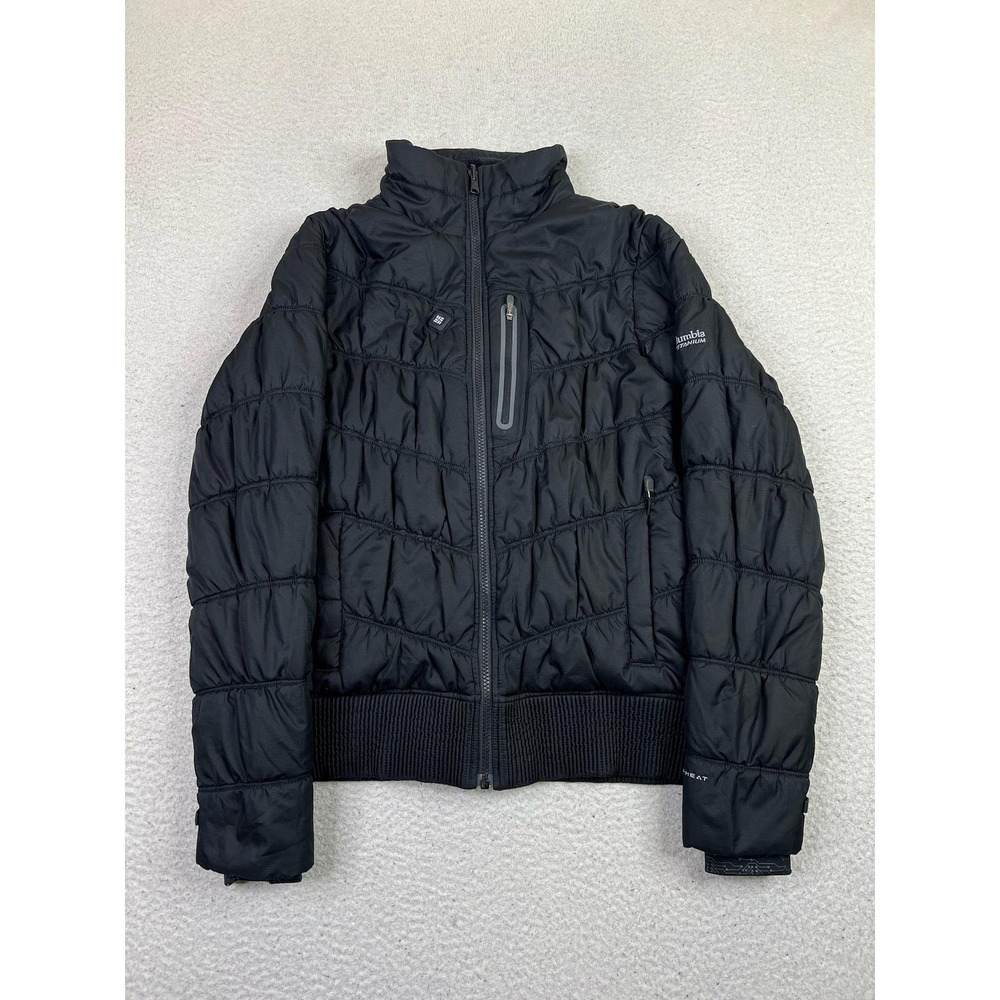 Columbia Titanium Jacket Womens Medium Black Omni-Heat Heated Puffer Zip Battery